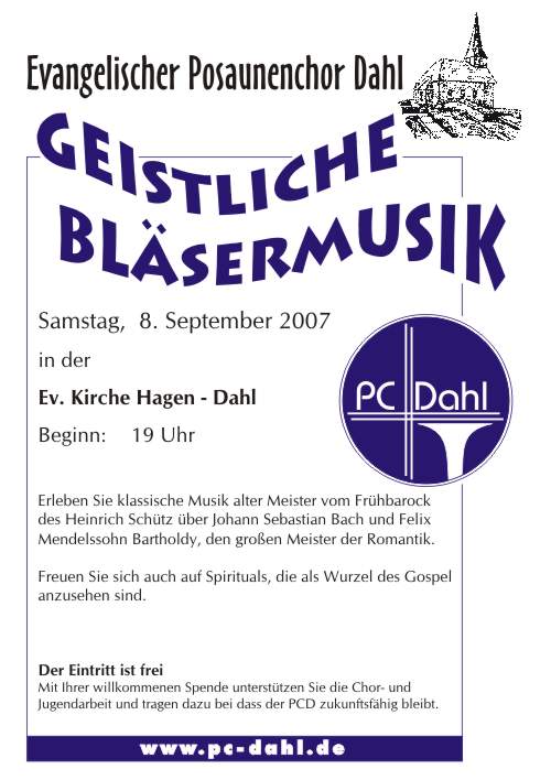 Plakat Geistliche Bläsermusik 2007